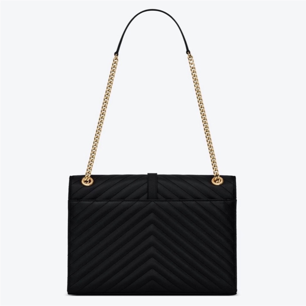 MSRP $3,500 NWT BNIB SAINT LAURENT ENVELOPE LARGE BAG MATELASSÉ GRAIN DE POUDRE - Picture 4 of 16